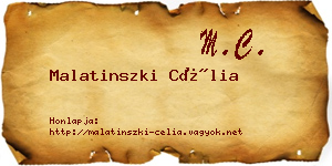 Malatinszki Célia névjegykártya
